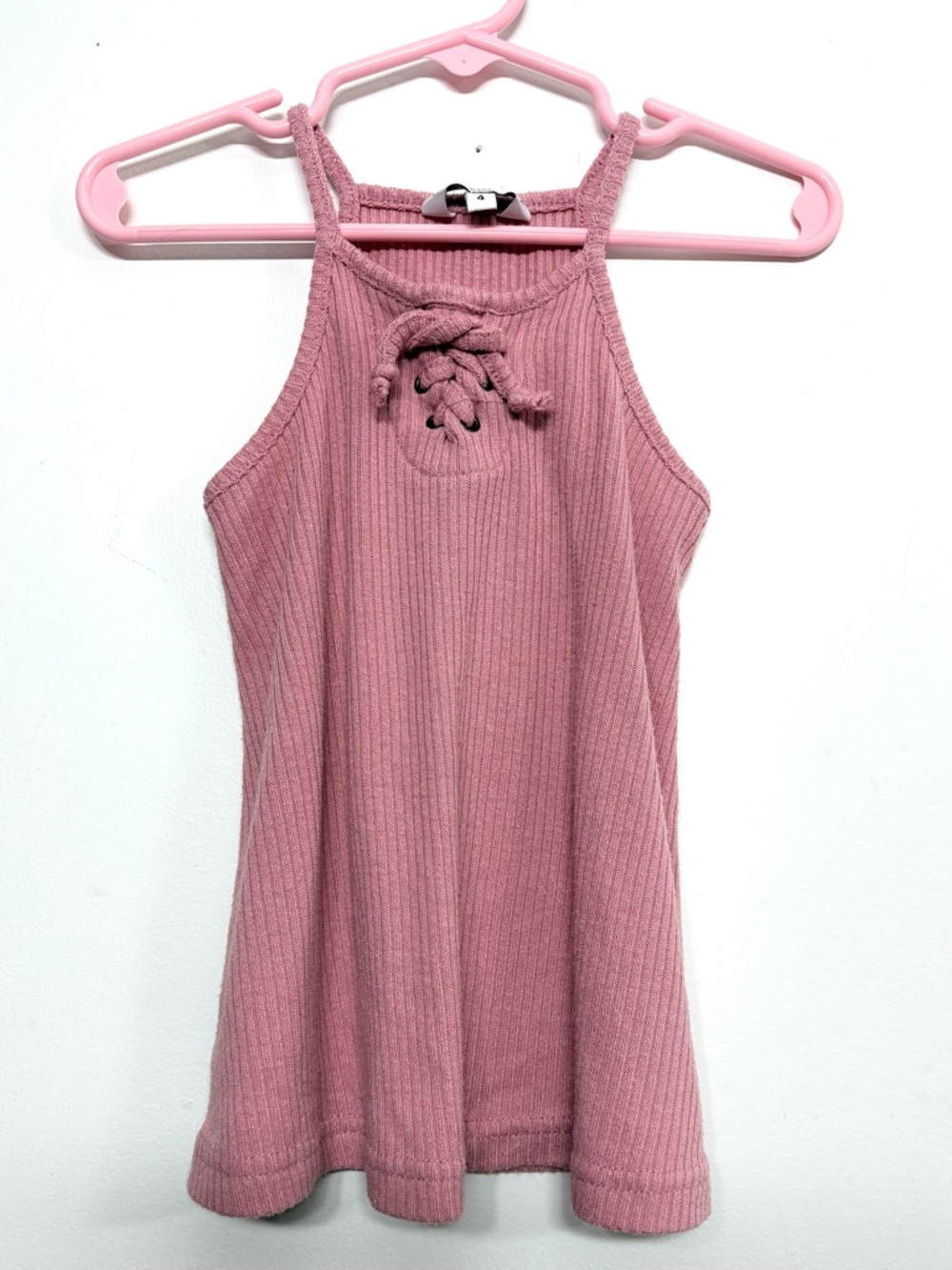 On s’en fout des garçons 4T Pink Knit Dress - Ribbed Lace-Up Cute
